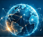Connected globe illustration