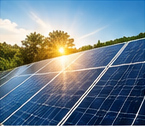 Solar panels in sunlight